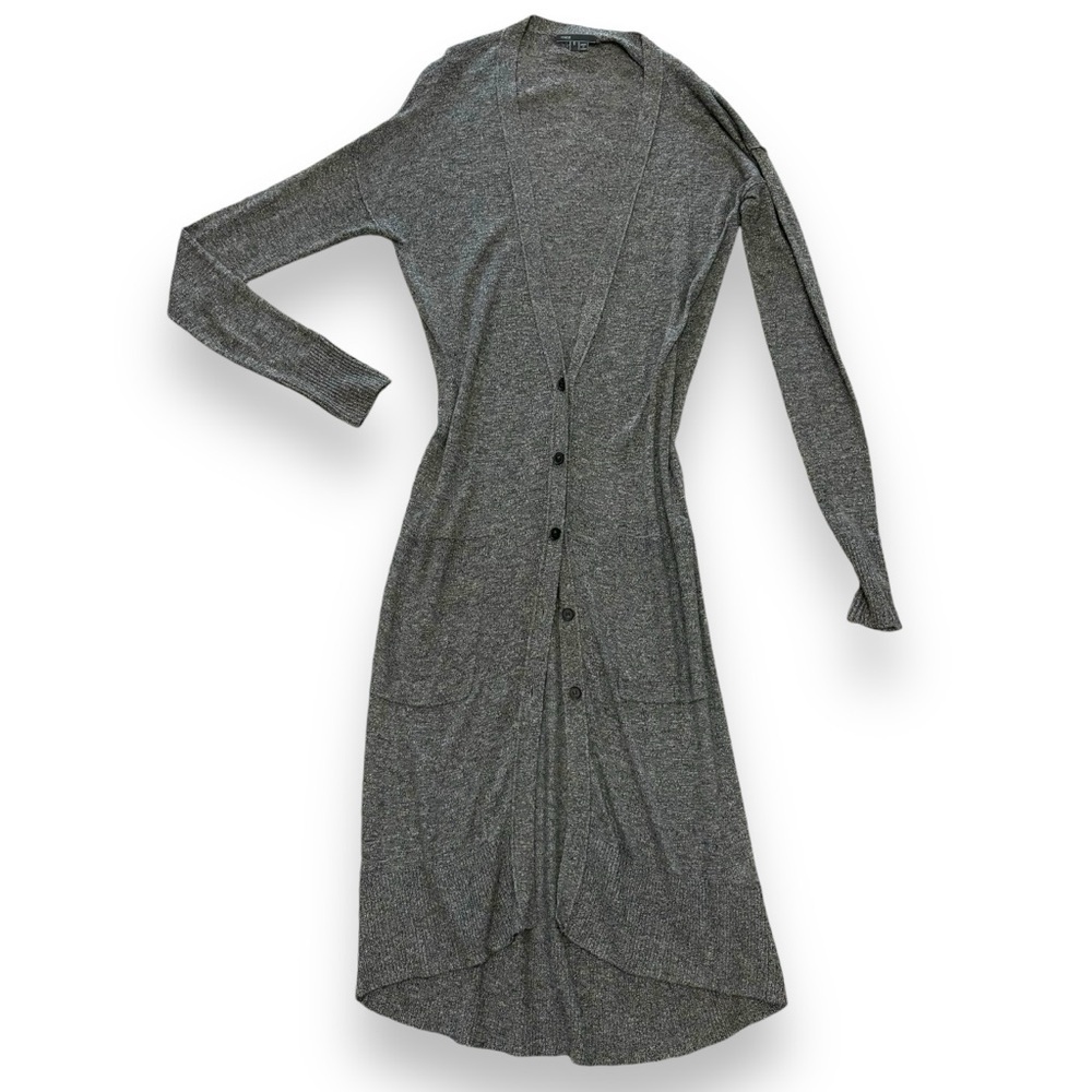 Vince Gray Faux Pockets Drop Shoulder Duster Cardigan - Size Small